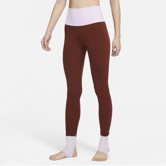 Womens Nike Yoga Luxe High-Waisted 7/8 Color-Block Leggings Pants - Picture 3 of 3